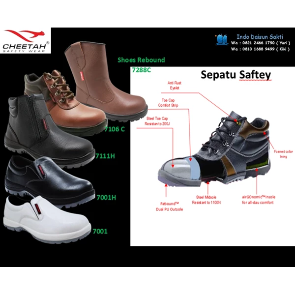 Sepatu Safety Merek CHEETAH ( kode 7288C_7106C_7111H_ 7001H_ 7001 )