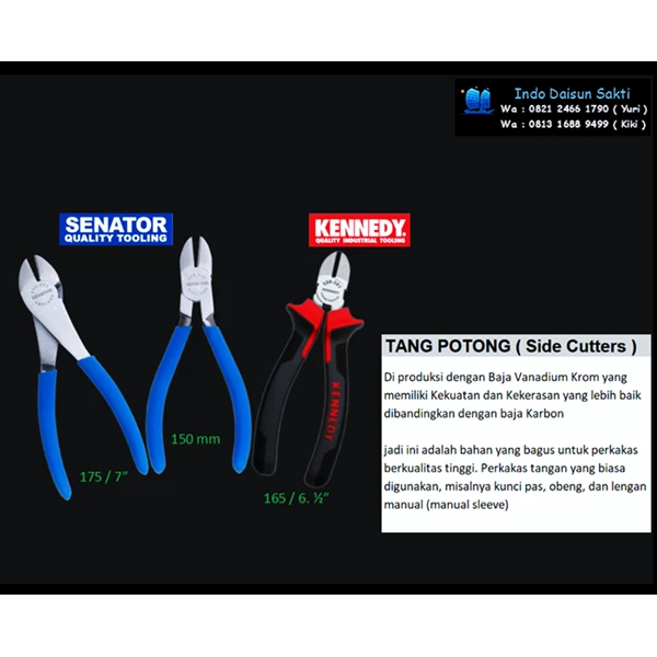 Cut Pliers brand ‘KENEDY’  made in USA (175/7"_ 150mm)