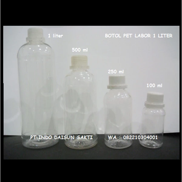 BOTOL LABOR PET BULAT 100 ml - 1 Liter 