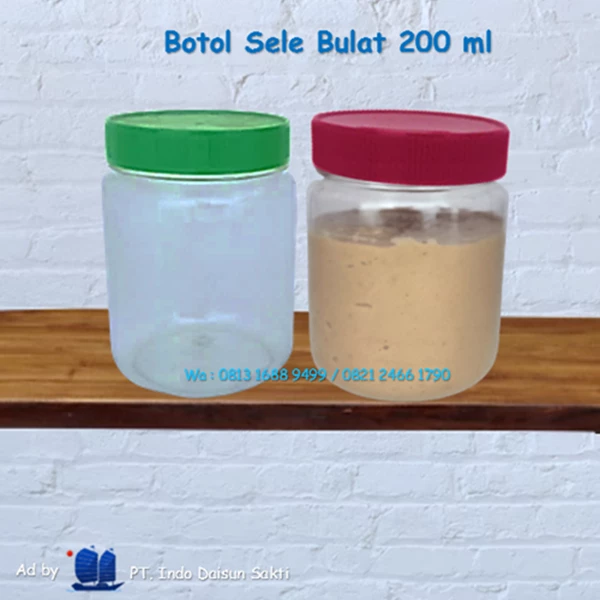 Botol / Toples Plastik Model Bulat Kapasitas 200 Ml
