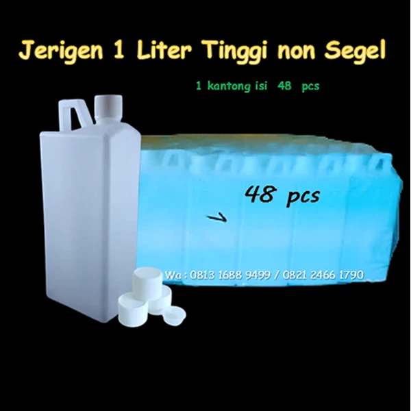 JERIGEN 1000 ml ( Jerigen 1 Liter ) TINGGI tutup tidak SEGEL  