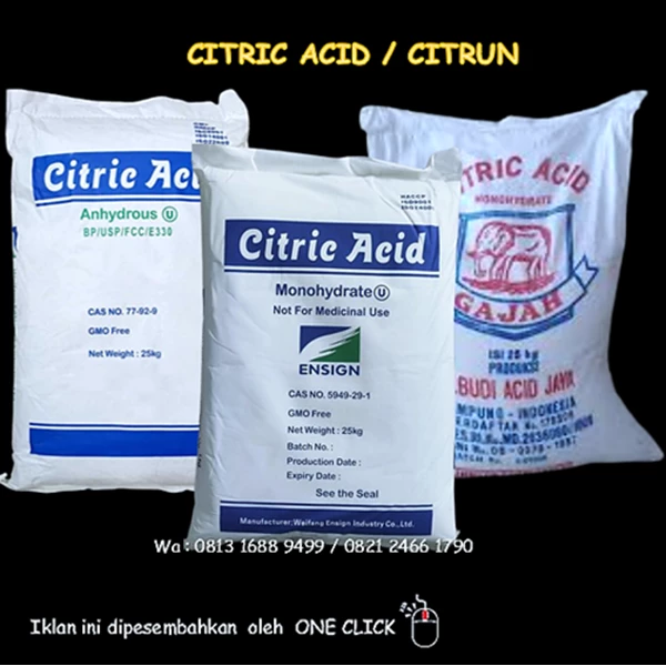 CITRIC ACID ( Citrun ) brand ELEPHANT